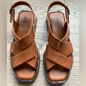 Melissa Women's Tan Brown Sandals size 6 USA 35 Brazil 37 EUR